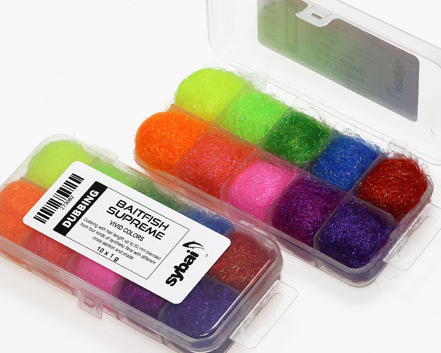 Baitfish Supreme Dubbing, Box, Vivid Colors
