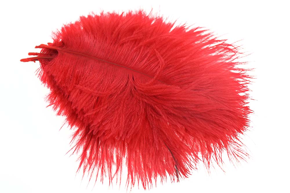 Micro Ostrich Spey Plumes - Red