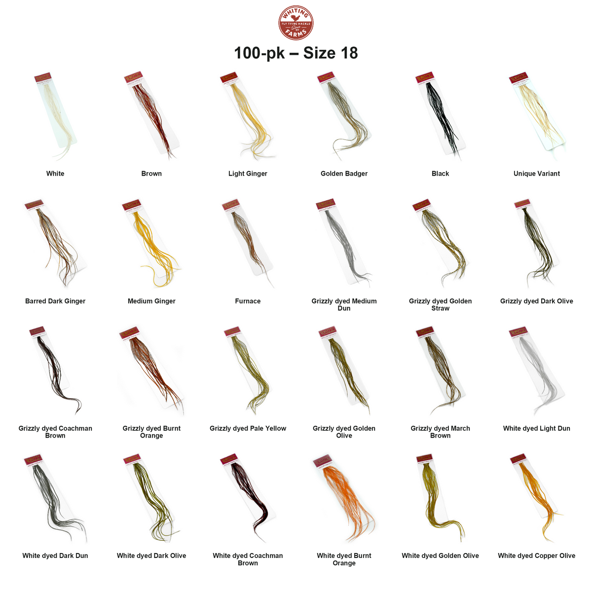 Farveoversigt – Whiting 100-pk – Size 18
