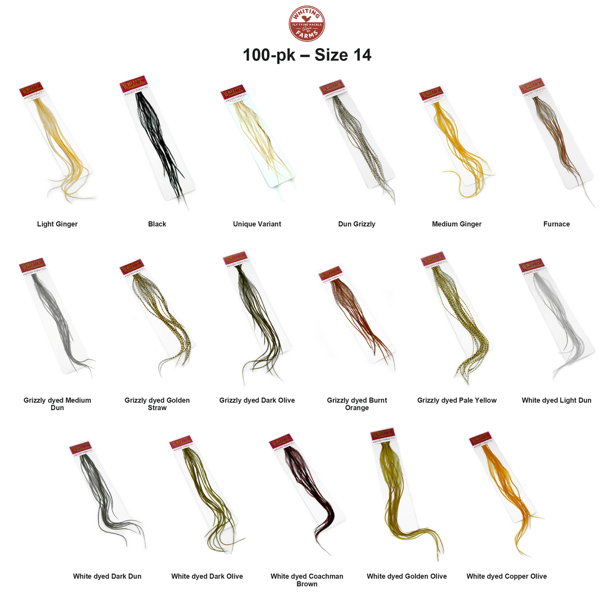 Farveoversigt – Whiting 100-pk – Size 14