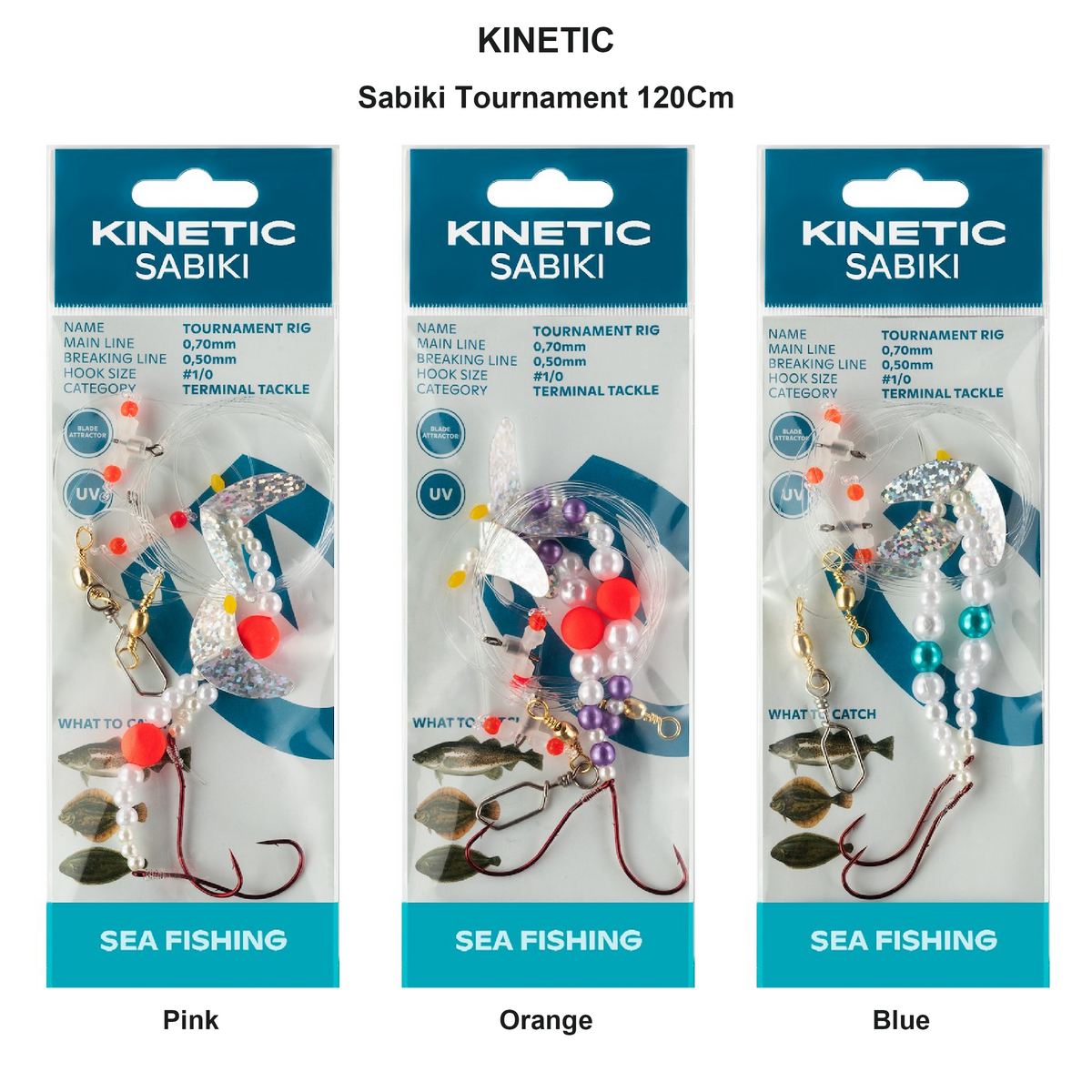 Farveoversigt – Kinetic Sabiki Tournament 120Cm