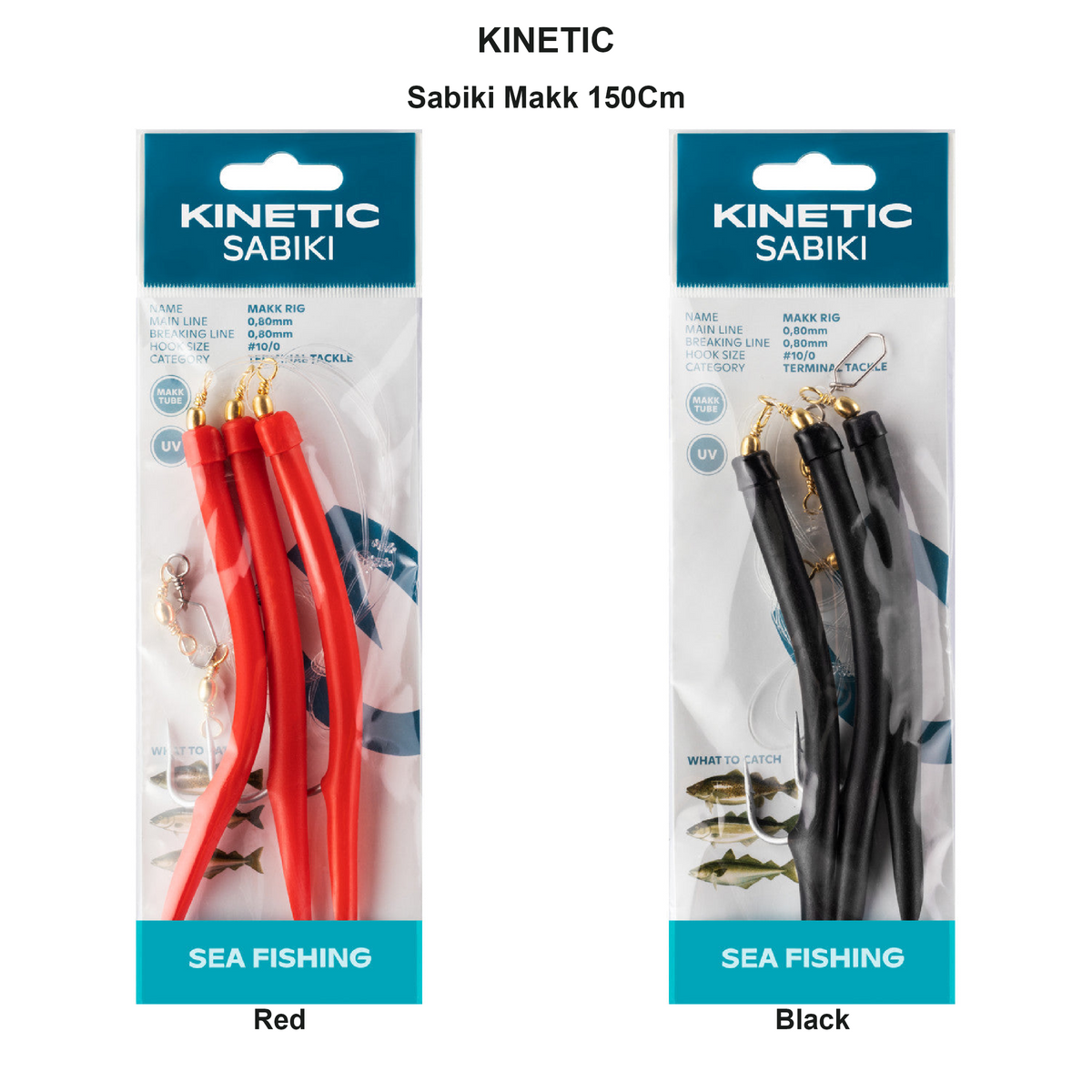 Farveoversigt – Kinetic Sabiki Makk 150Cm