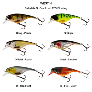 You added <b><u>Babybite Sr Crankbait 12G Floating</u></b> to basket.