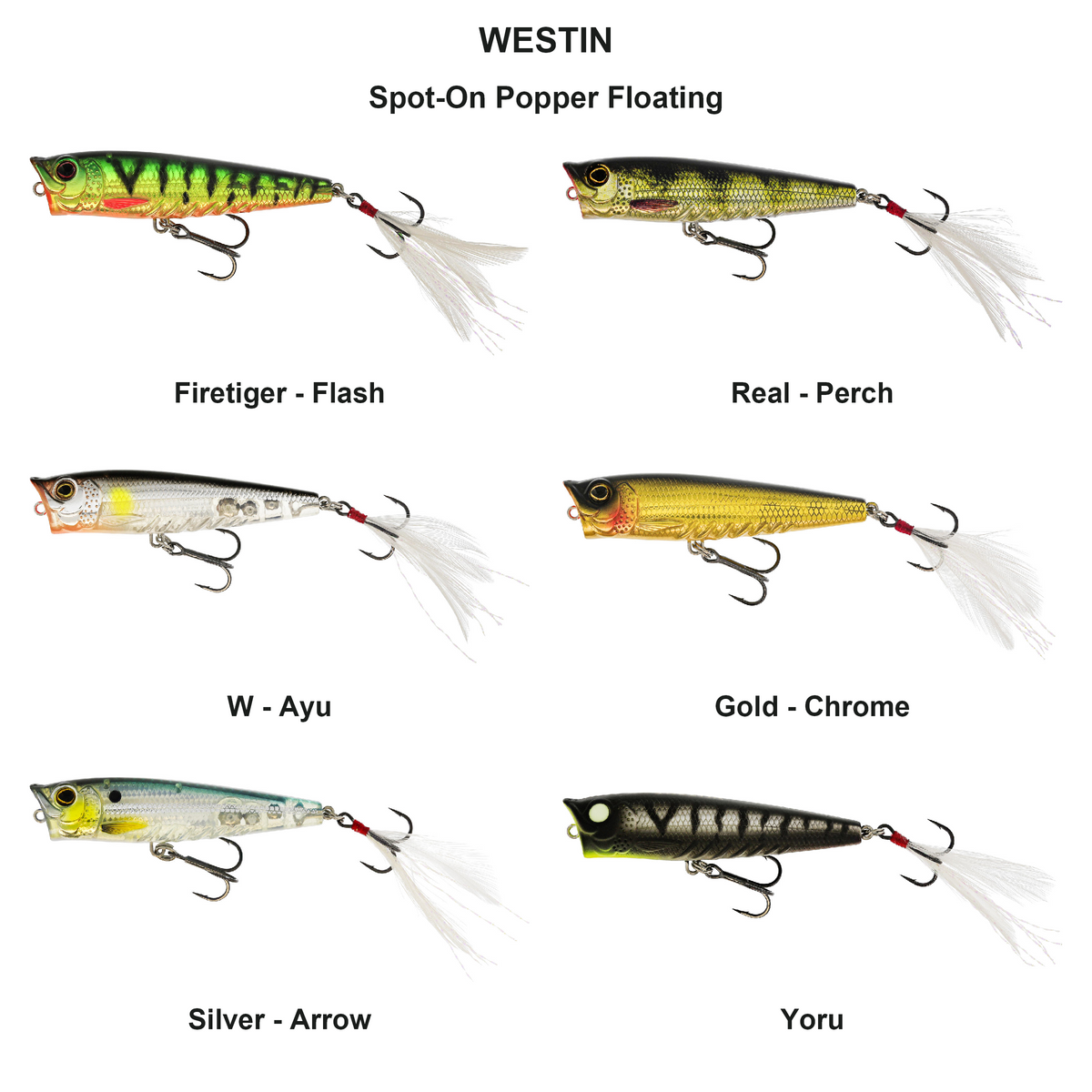 Farveoversigt – Spot-On Popper Floating