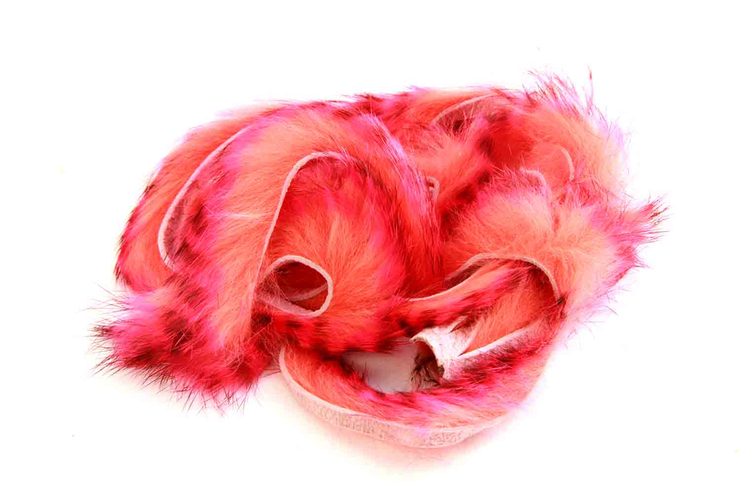 Tiger barred Rabbit Strips - Hot Pink/ Brown over Shrimp Pink