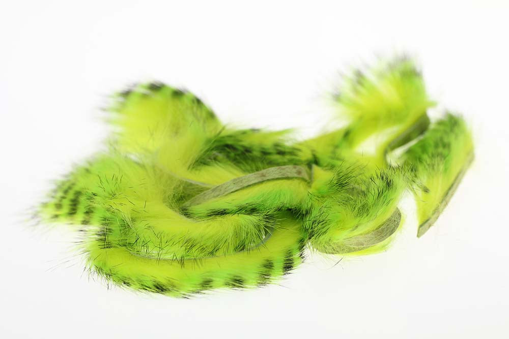Tiger Barred Magnum Rabbit Strips - Black Barred Chartreuse/ Fl. Yellow