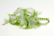 Tiger Barred Magnum Rabbit Strips - Black Barred Chartreuse/ White