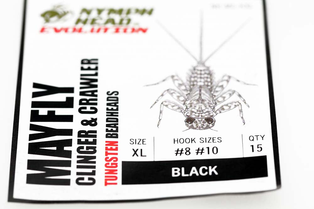 Nymph Head Evolution Mayfly Clinger/Crawler - Black