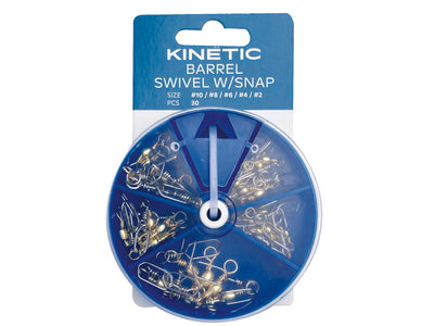 You added <b><u>Kinetic Barrel Swivel W/Snap #10-8-6-4-2</u></b> to basket.